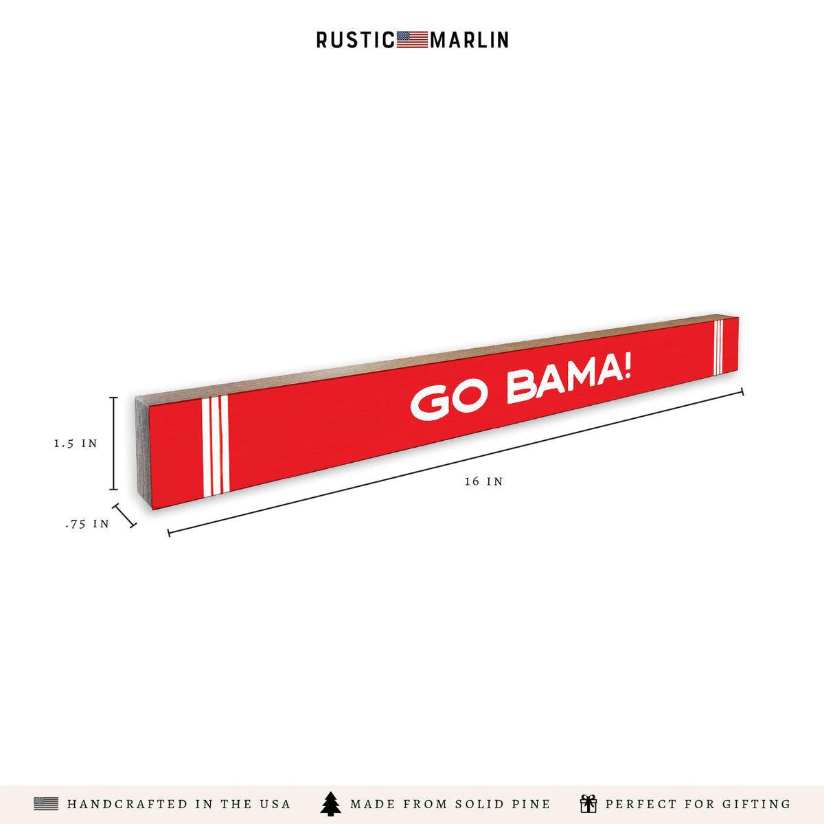 Collegiate Stripe Personalized Skinny Sign