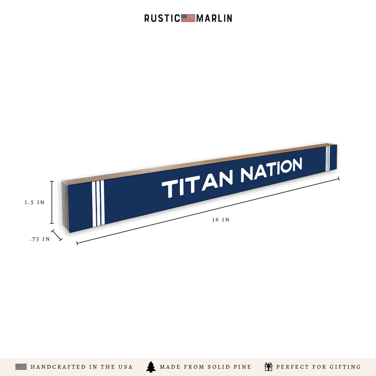 Collegiate Stripe Personalized Skinny Sign