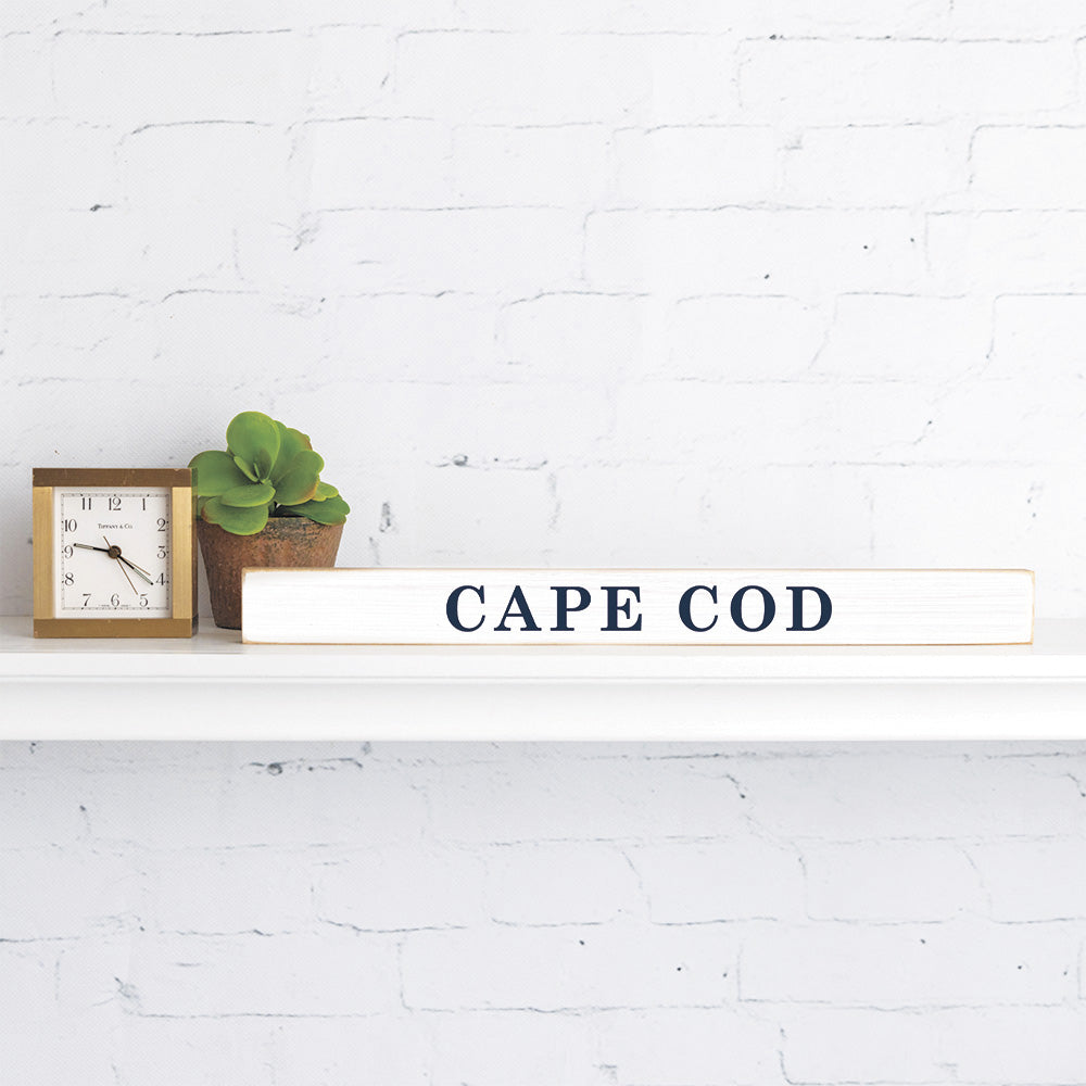 Personalized Your Word White/Navy Skinny Sign