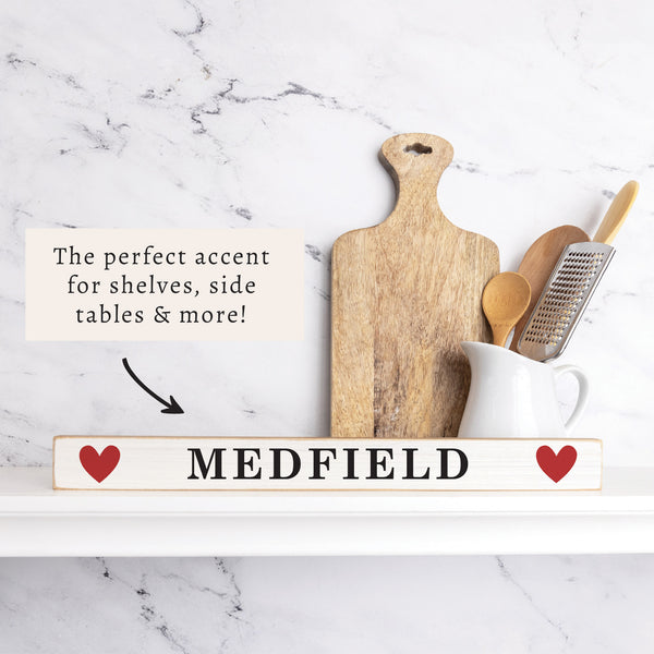 Hearts Personalized Skinny Sign