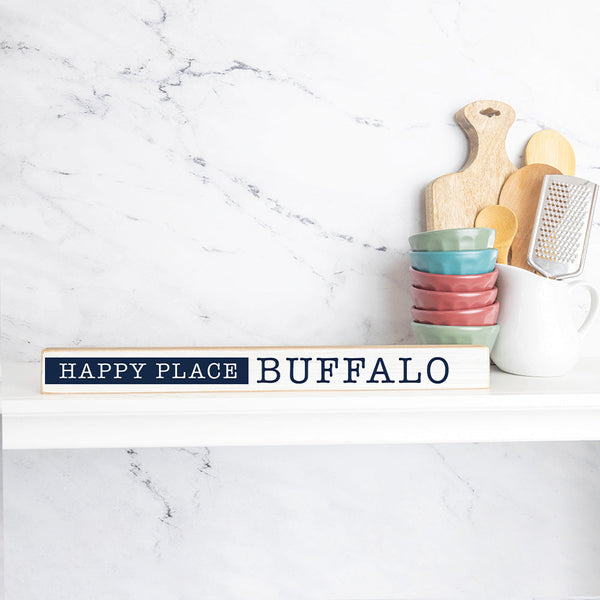 Happy Place Navy Personalized Skinny Sign