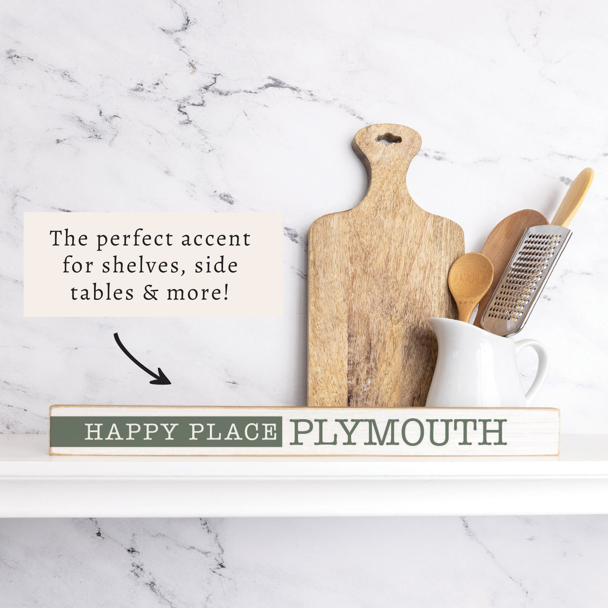 Happy Place Personalized Skinny Sign | Shelf Decor