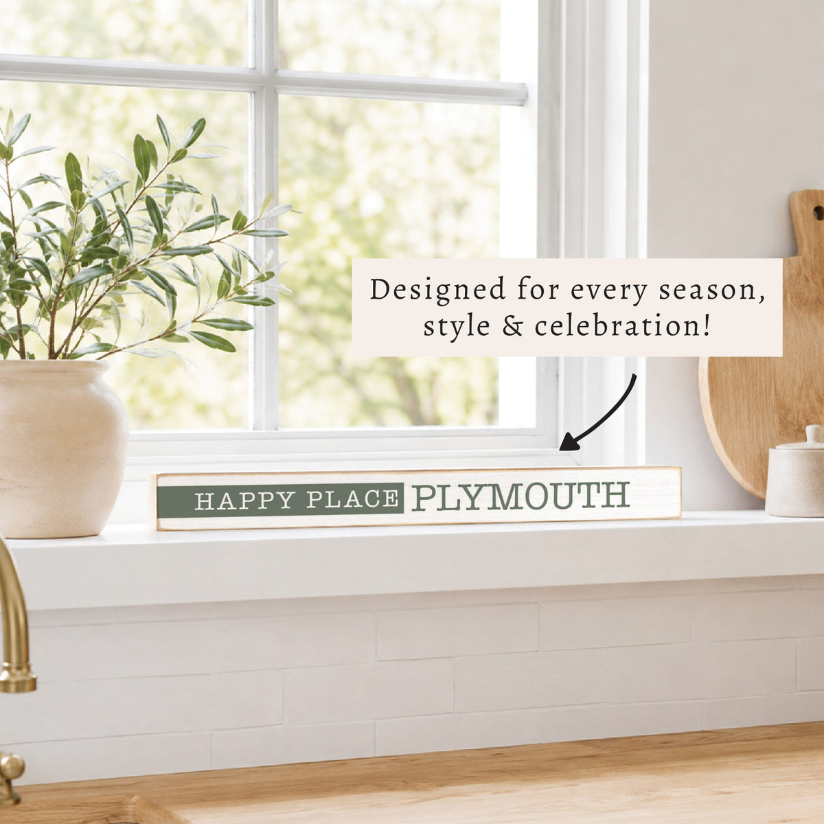 Happy Place Personalized Skinny Sign | Shelf Decor