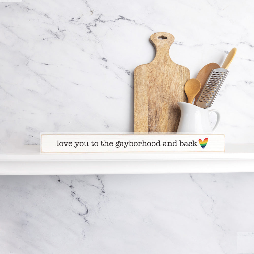 Love You To And Back Rainbow Heart Personalized Skinny Sign