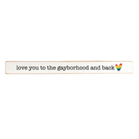 Love You To And Back Rainbow Heart Personalized Skinny Sign