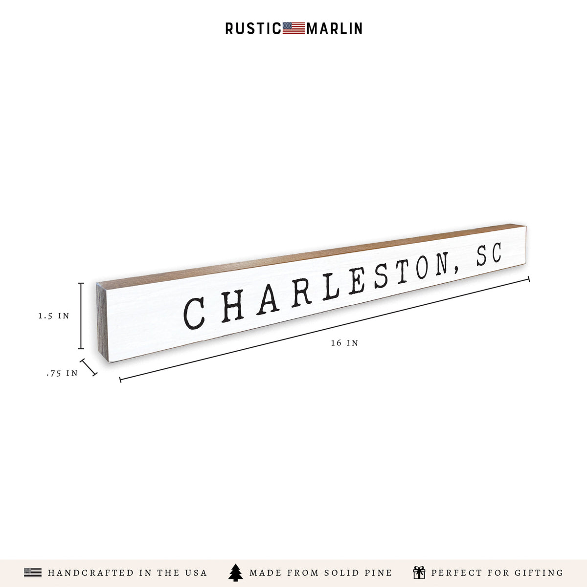 Serif White and Black Personalized Skinny Sign