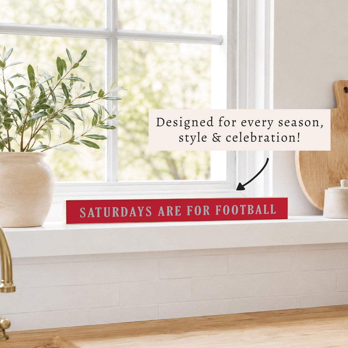 Saturdays are for Football Red and Grey Skinny Sign