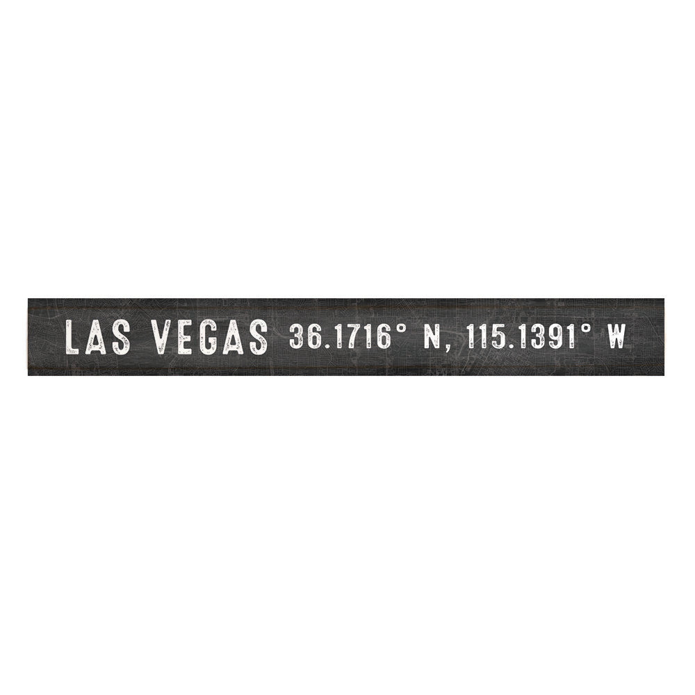 Las Vegas Coordinates In Black Skinny Sign