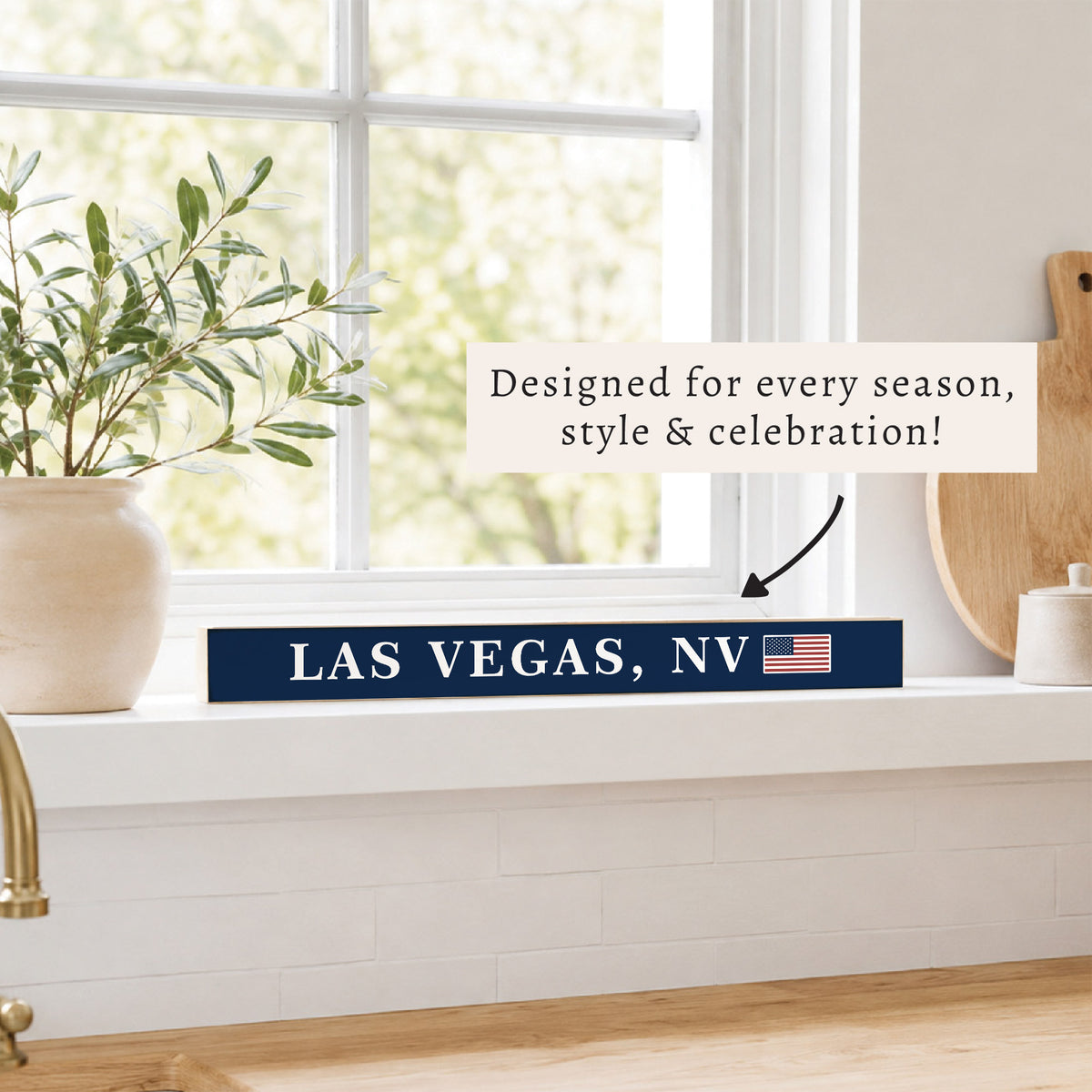 Las Vegas NV American Flag Skinny Sign