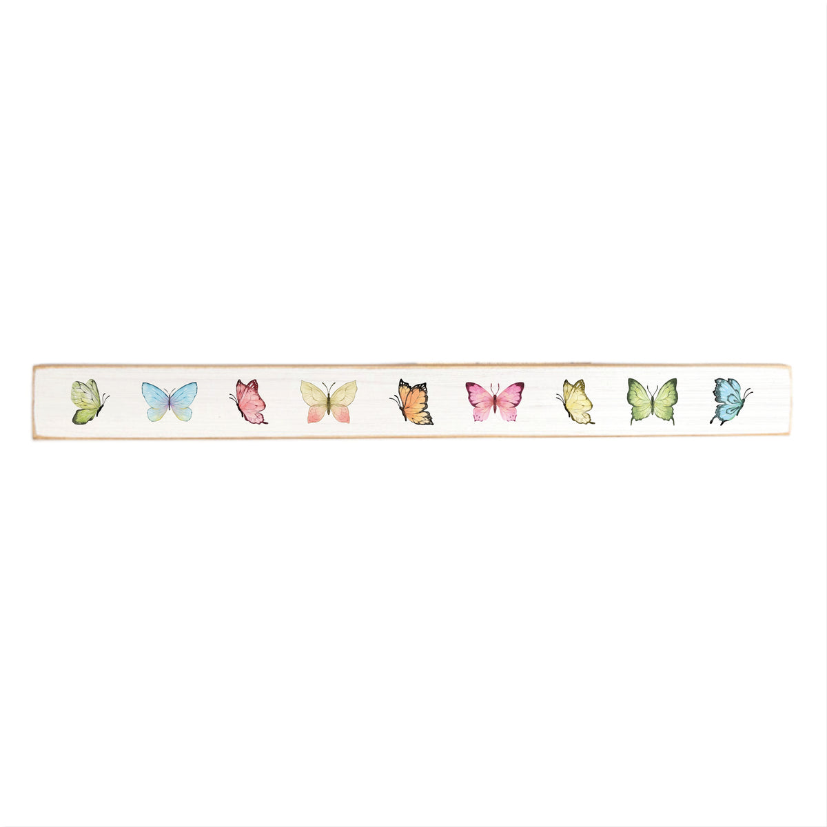 Colourful Butterfly Skinny Wooden Sign