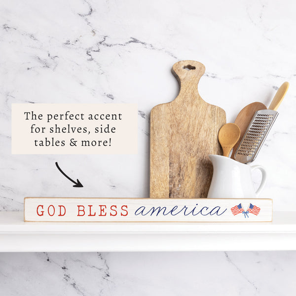 God Bless America Watercolor Skinny Sign