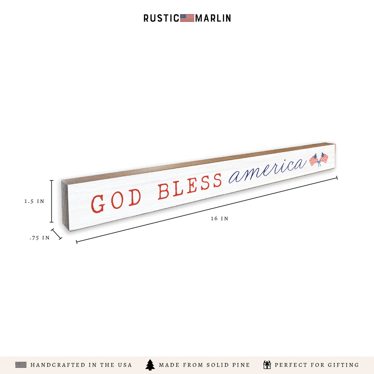God Bless America Watercolor Skinny Sign