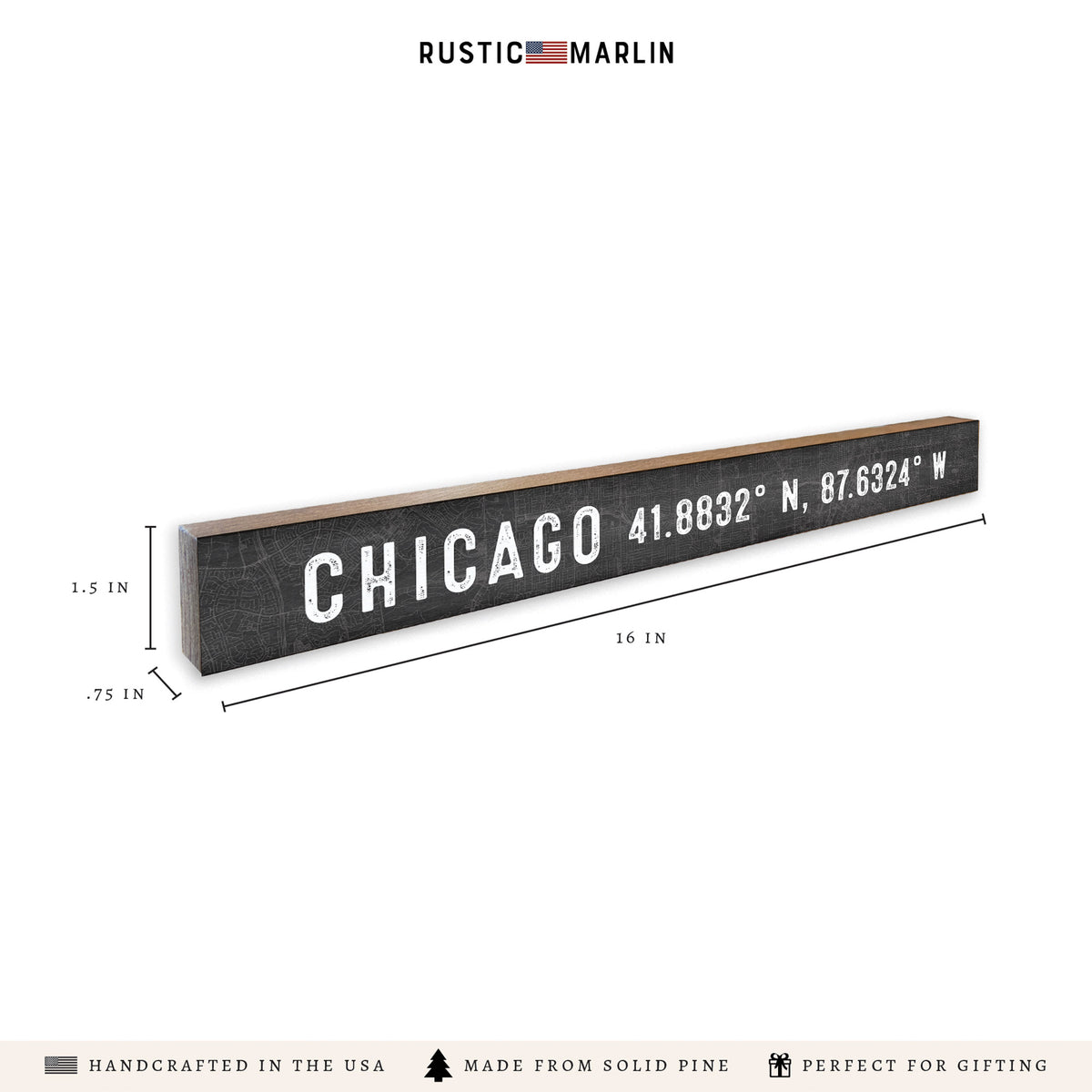 Chicago Coordinates Skinny Sign