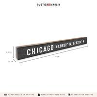 Chicago Coordinates Skinny Sign