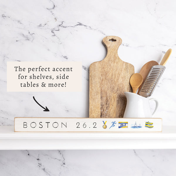 Boston 26.2 Marathon Icons Skinny Sign