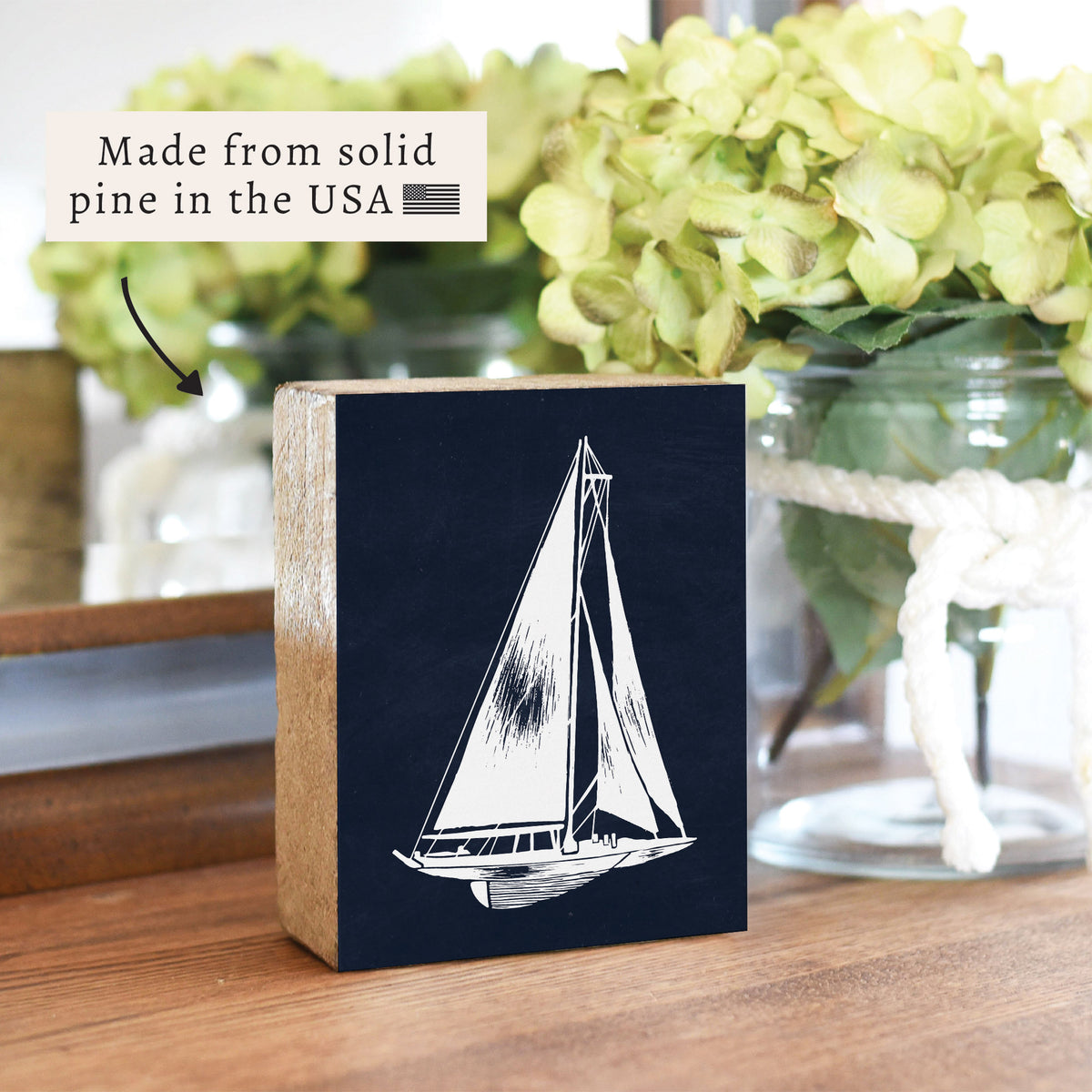 Sketched Sailboat Block Sign