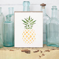 Pineapple Decorative Wooden Block