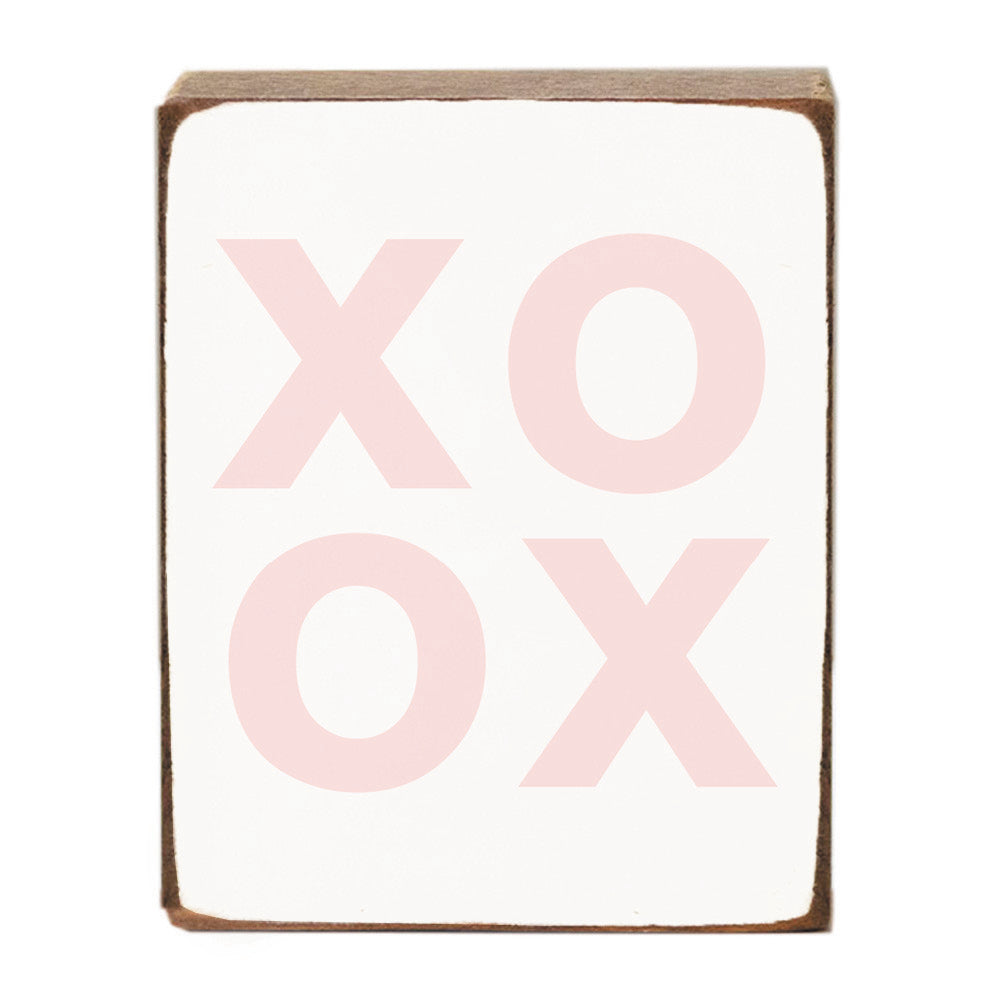 Blush XOXO Decorative Wooden Block