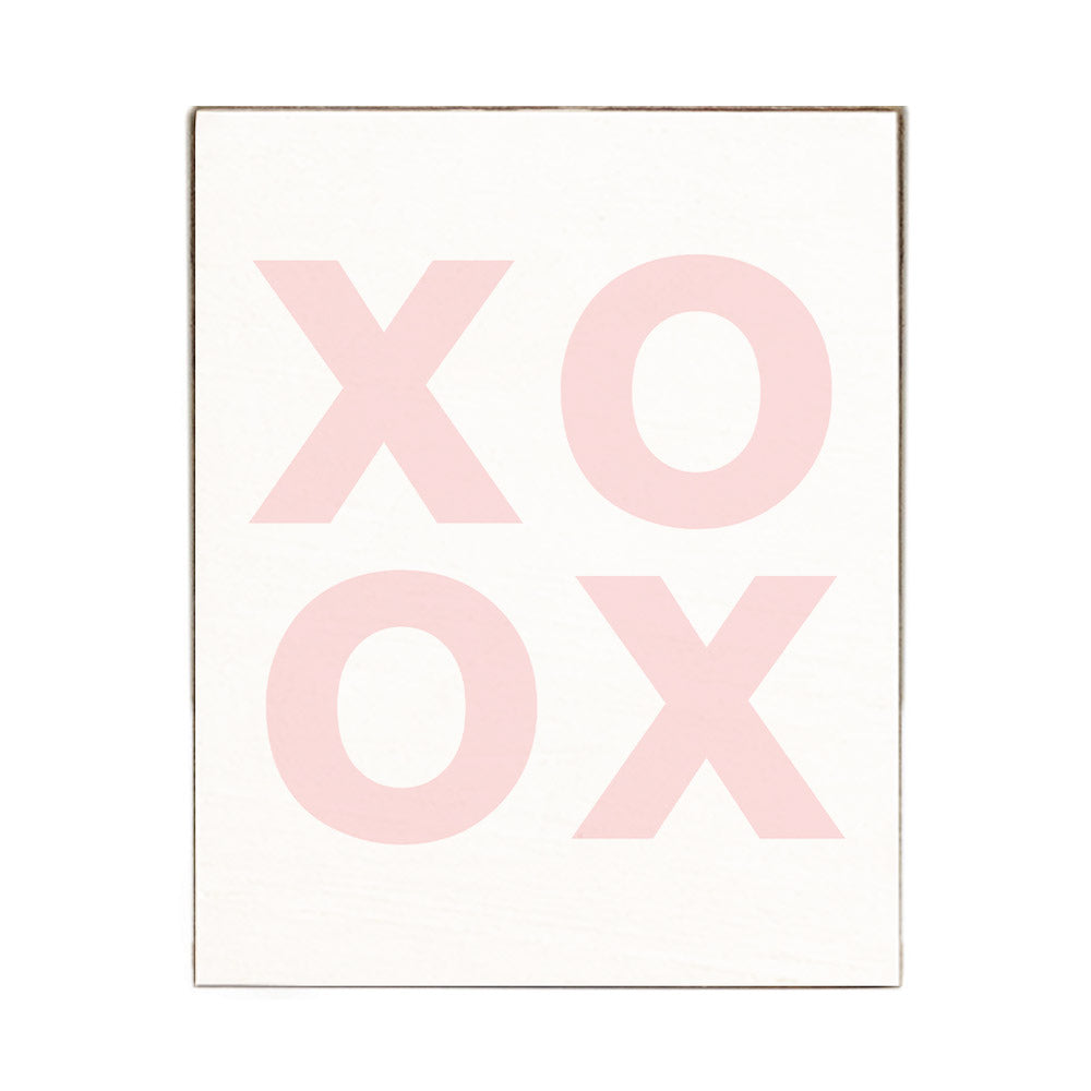 Blush XOXO Block Sign