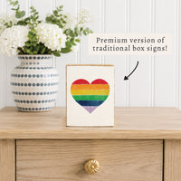 Rainbow Heart Block Sign