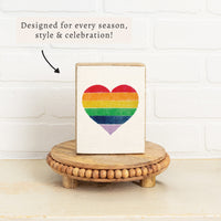 Rainbow Heart Block Sign