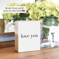 Love You Block Sign