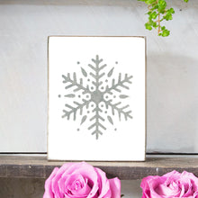 Load image into Gallery viewer, Grey Snowflake Decorative Wooden Block
