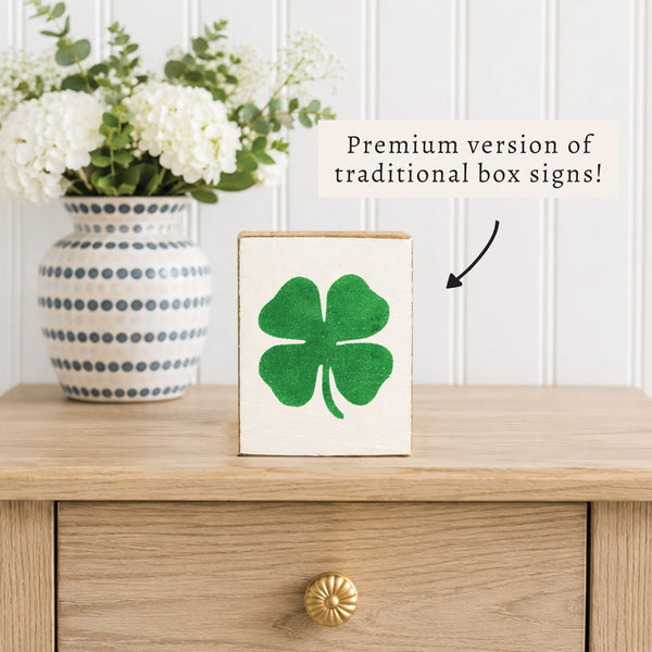 Four Leaf Clover Block Sign