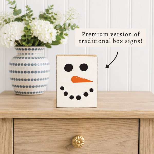 Snowman Face Block Sign