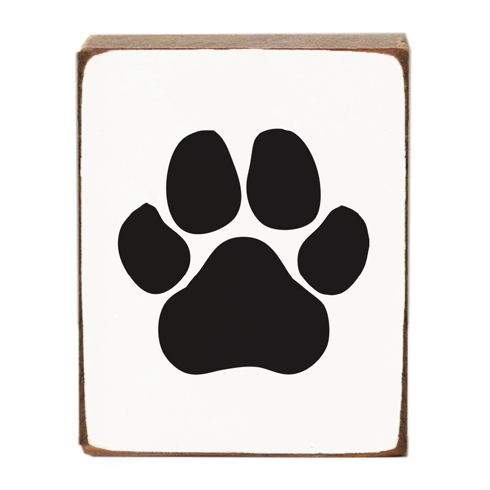 Paw Print Wood Block