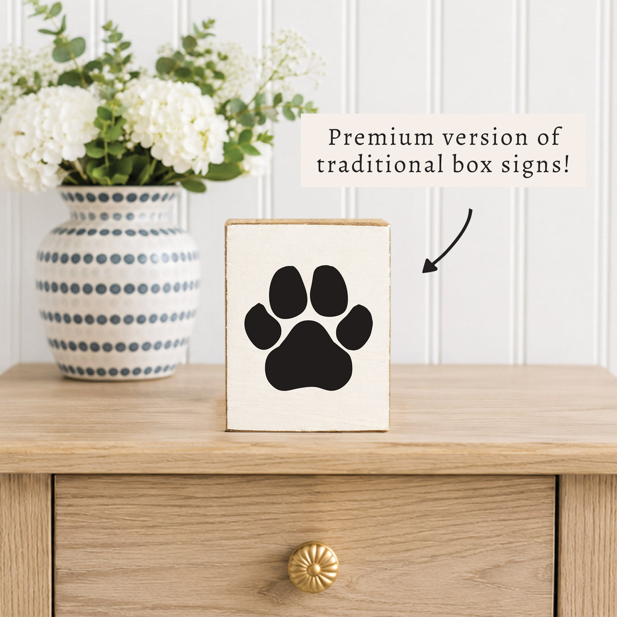 Paw Print Block Sign