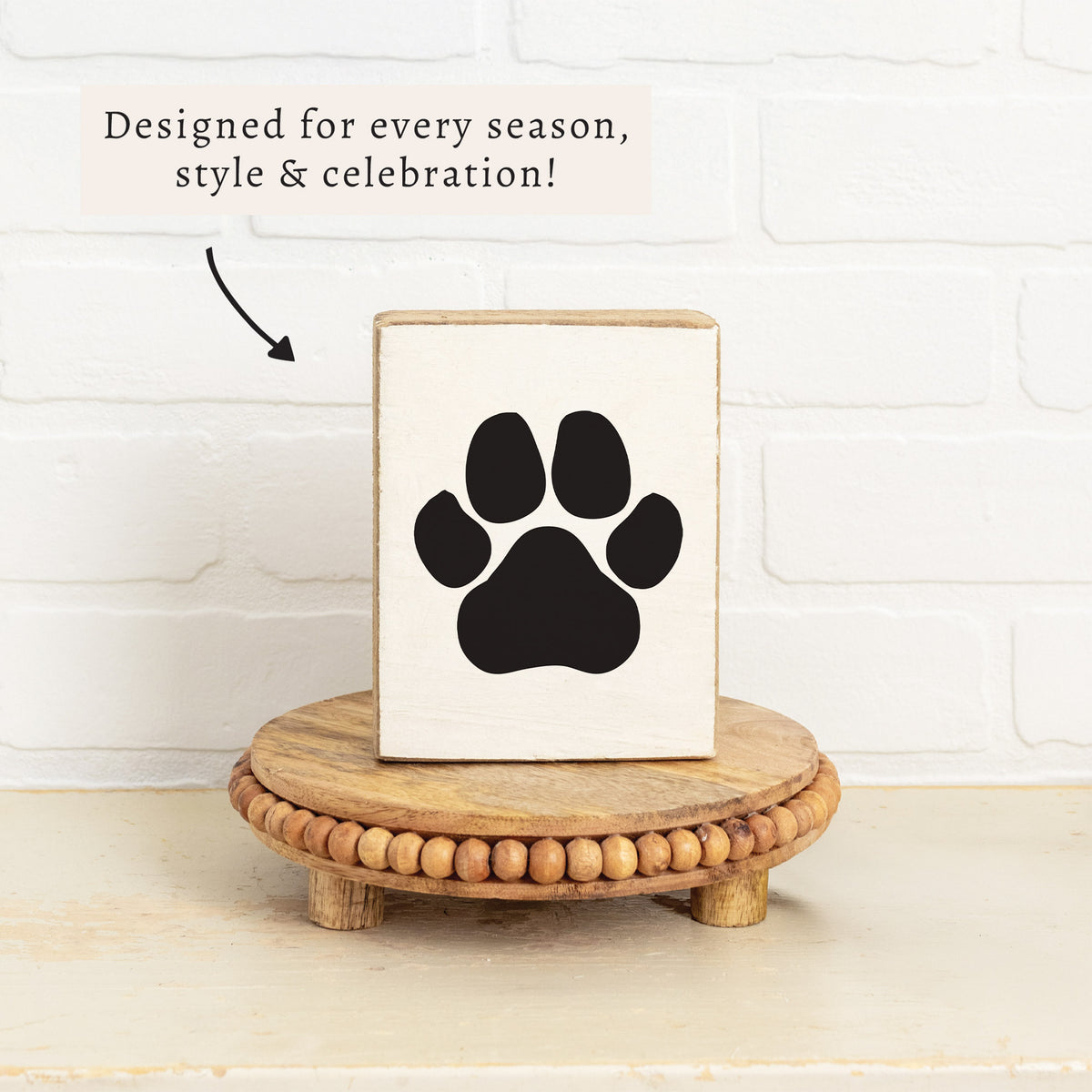 Paw Print Block Sign