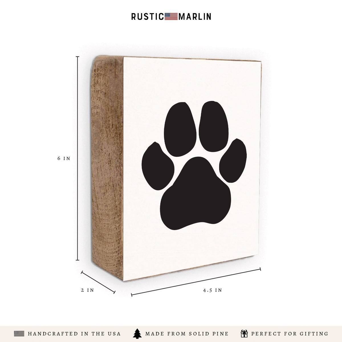 Paw Print Block Sign