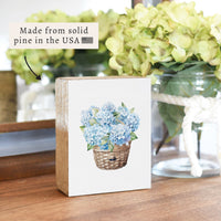 Nantucket Hydrangea Basket Block Sign
