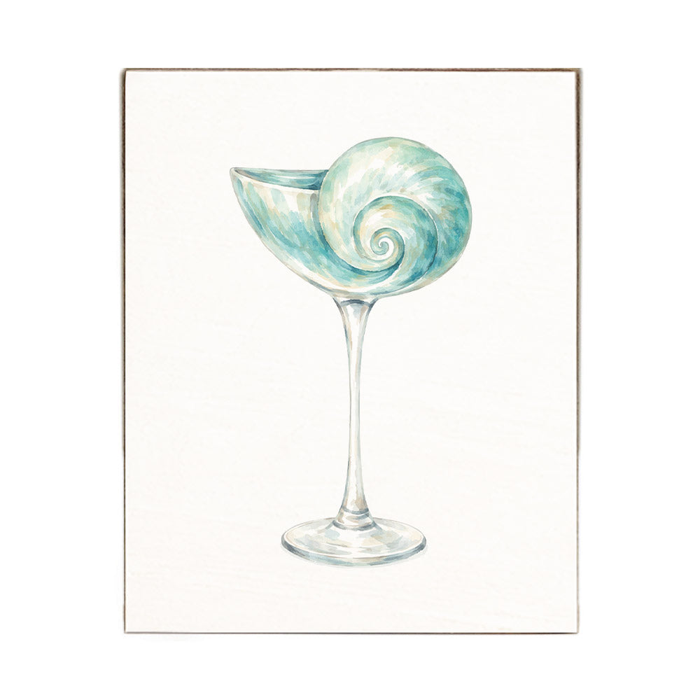 Shell Martini Block Sign