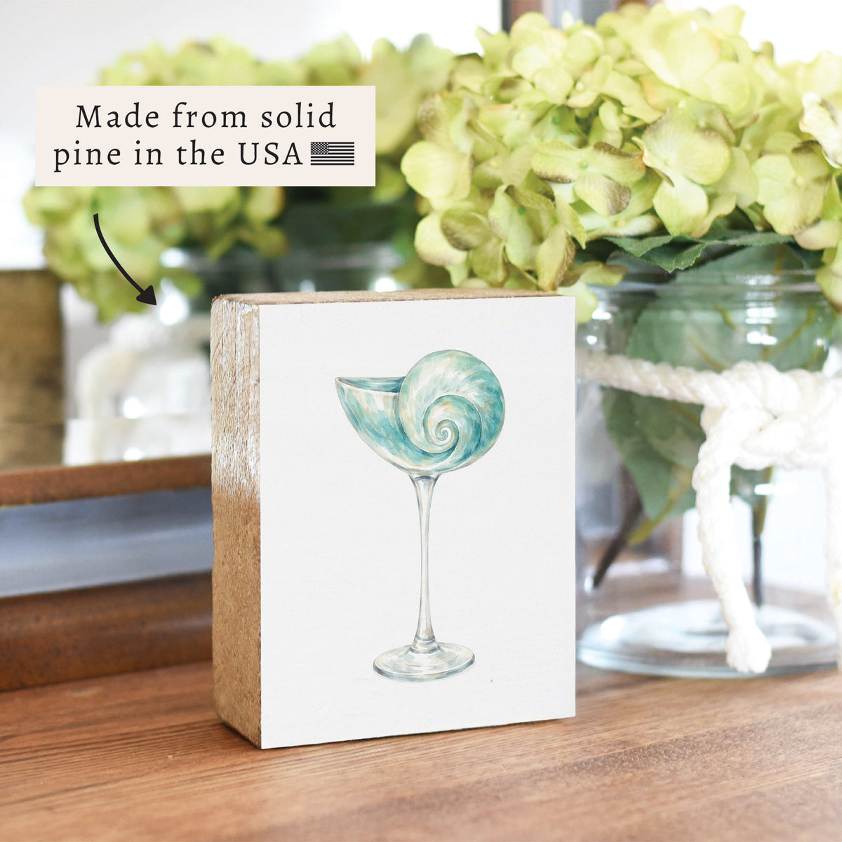 Shell Martini Block Sign