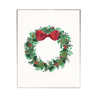 Holiday Wreath Block Sign