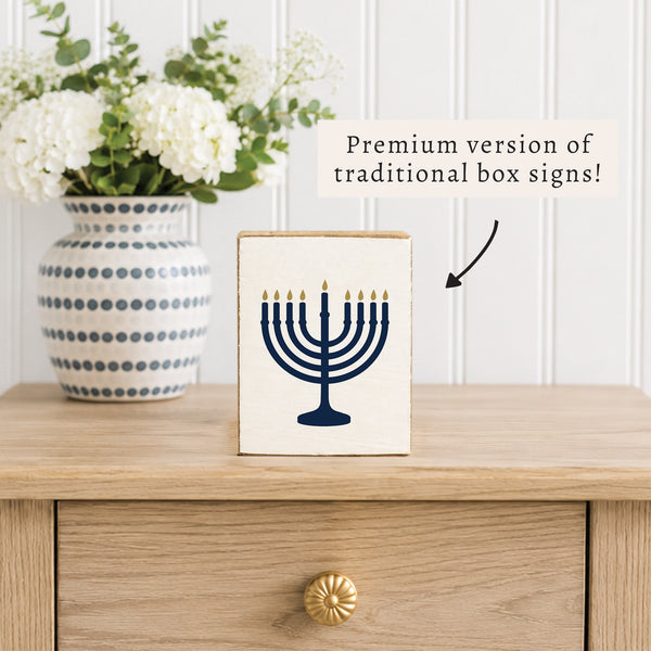 Menorah Block Sign
