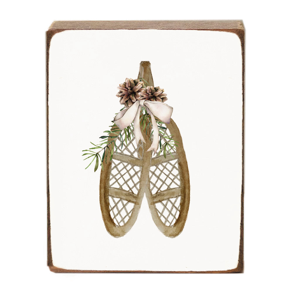 Snow Shoes Wood Block