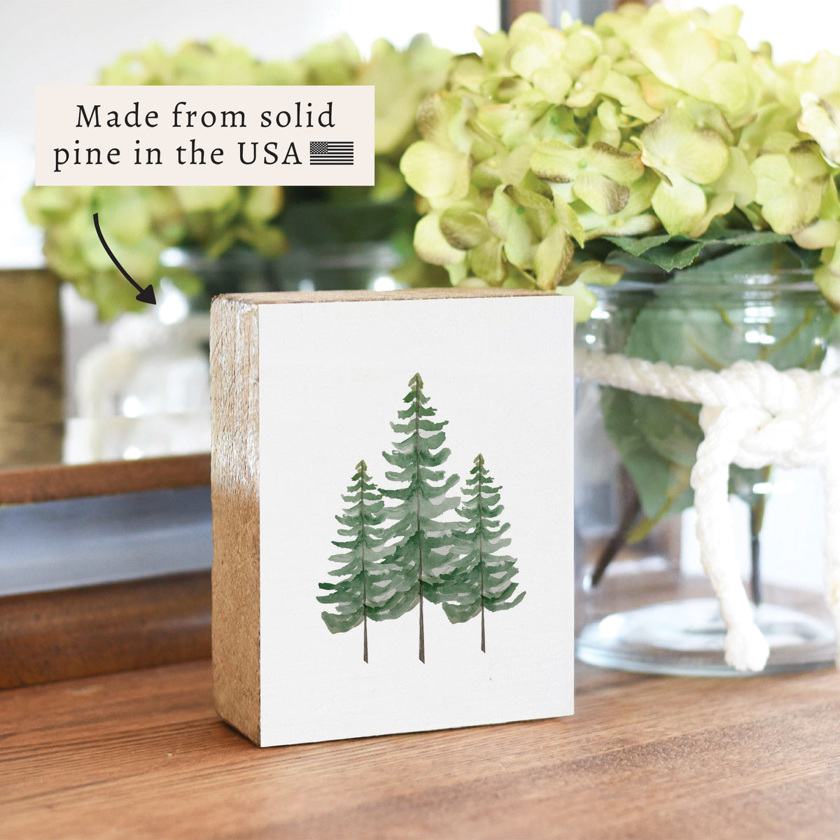 Pine Trees Block Sign