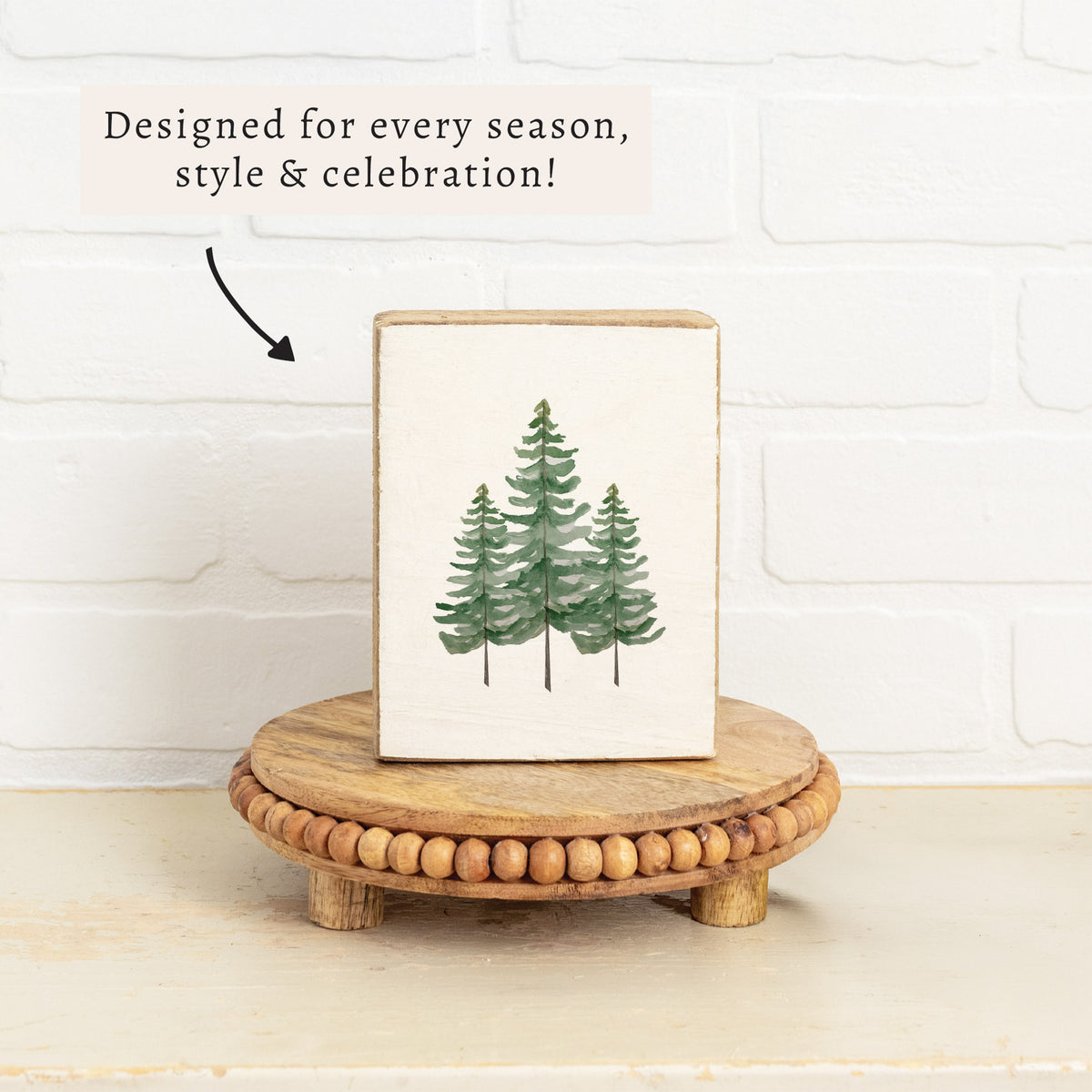 Pine Trees Block Sign