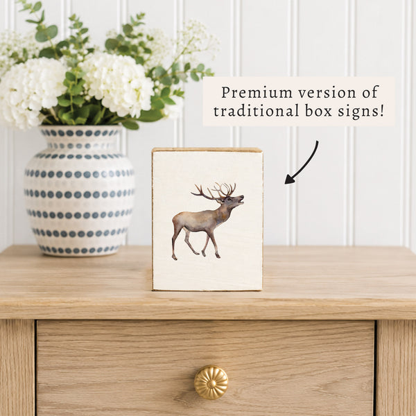 Watercolor Deer Block Sign