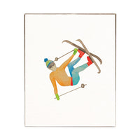 Watercolor Skier Block Sign
