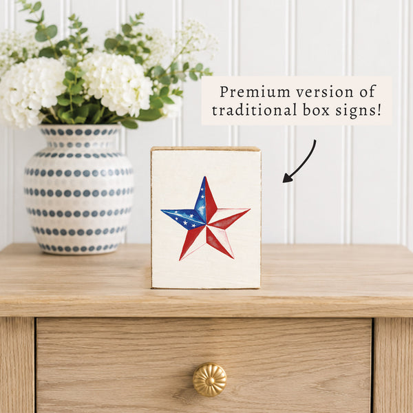 American Star Block Sign