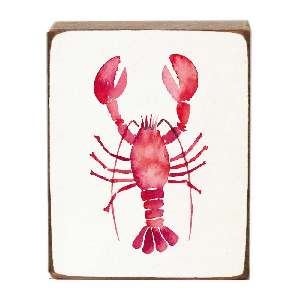 Lobster Watercolor Block Sign