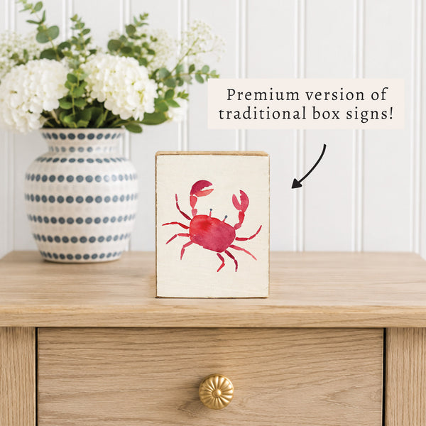 Watercolor Crab Block Sign