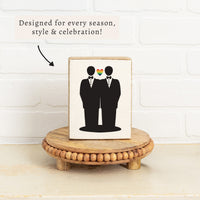 Grooms Rainbow Heart Block Sign
