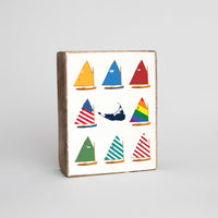 Exclusive Four Winds Cat Boats Decorative Wooden Block