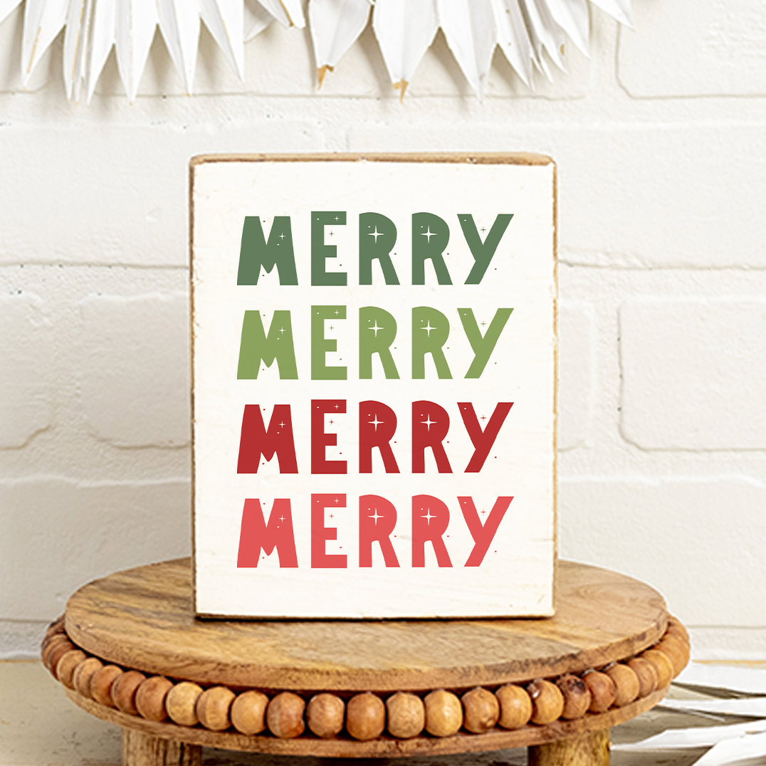 Merry Decorative Wooden Block