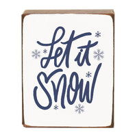 Let it Snow Snowflake Wood Block
